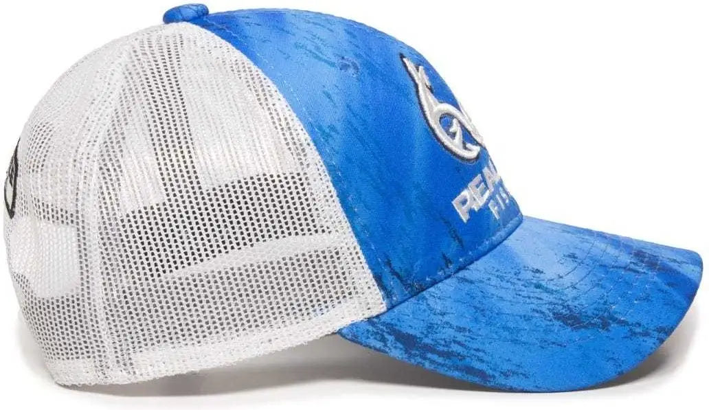 Oc Sports Rt06a Adjustable Mesh Back Cap - Realtree Fishing Light Blue White - Columbia / 6 7/8’’ - 7 1/2’’