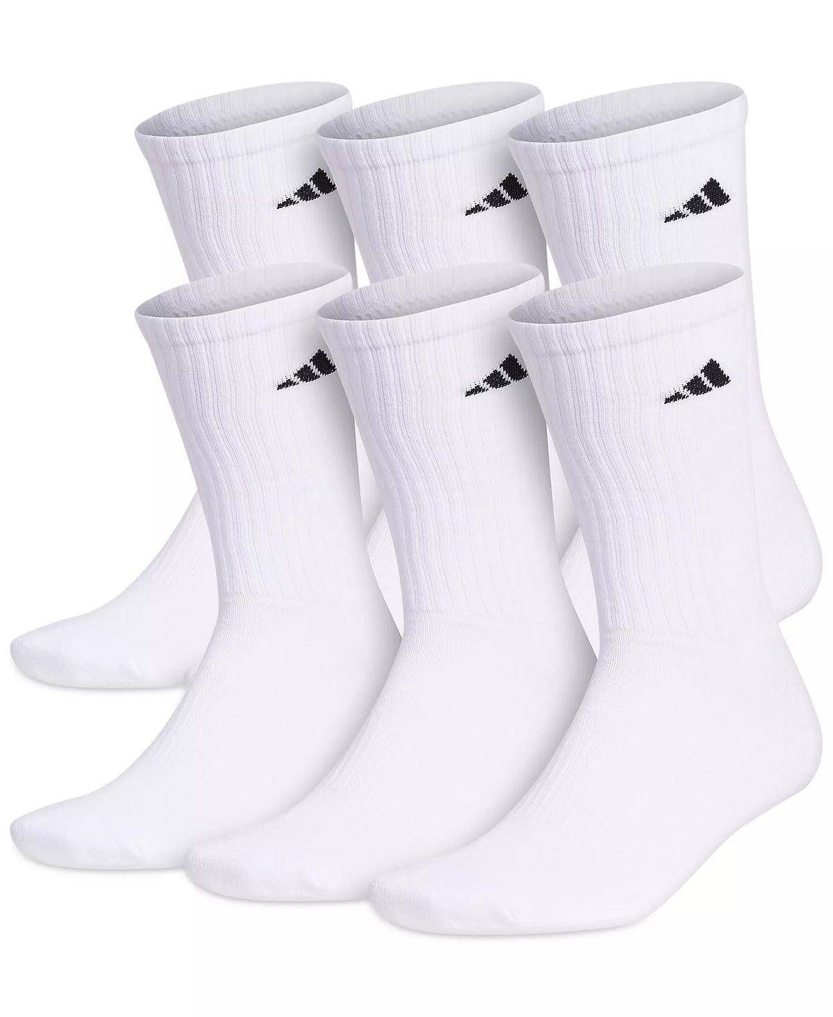 Adidas Athletic Cushioned Crew 6-Pack Men's Socks - White