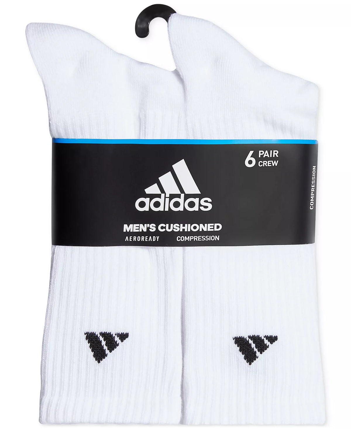Adidas Athletic Cushioned Crew 6-Pack Men's Socks - White