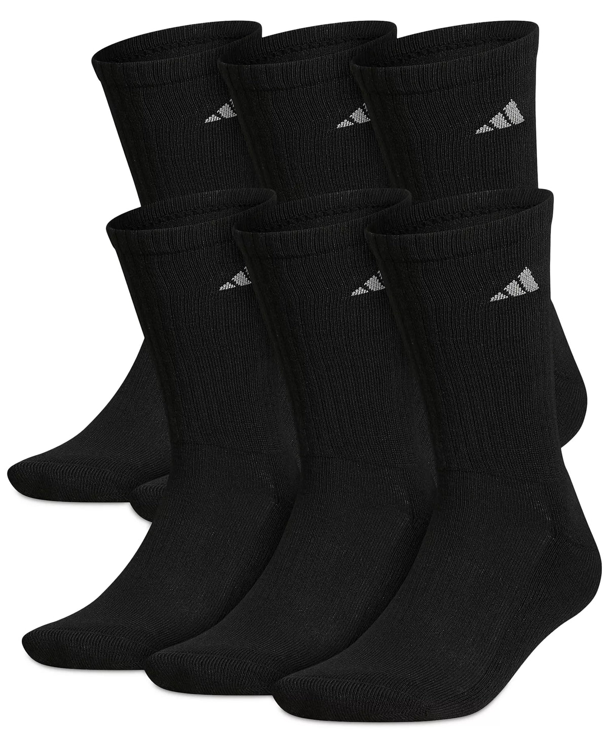 Adidas Athletic Cushioned Crew 6-Pack Men's Socks - Black