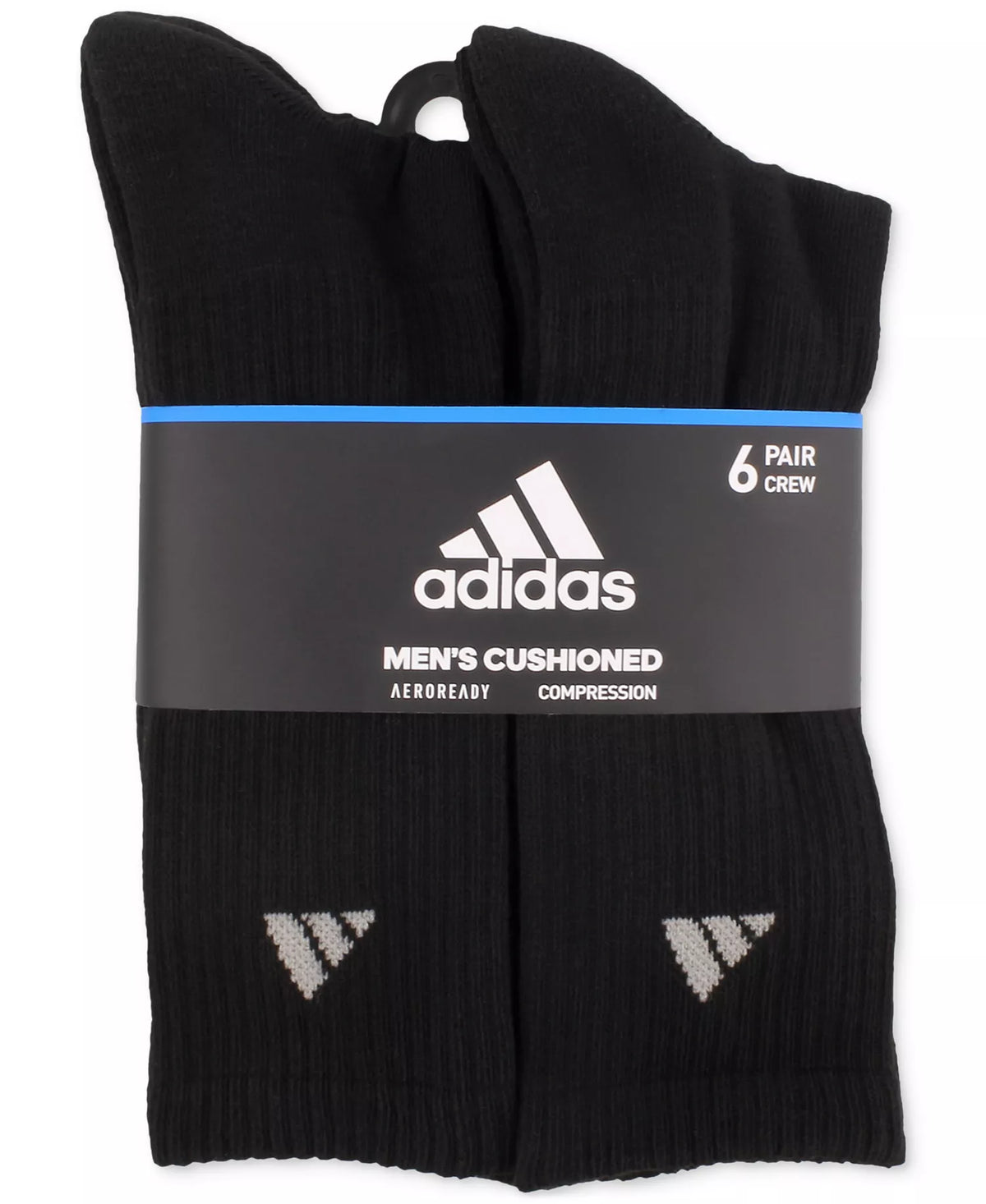 Adidas Athletic Cushioned Crew 6-Pack Men's Socks - Black