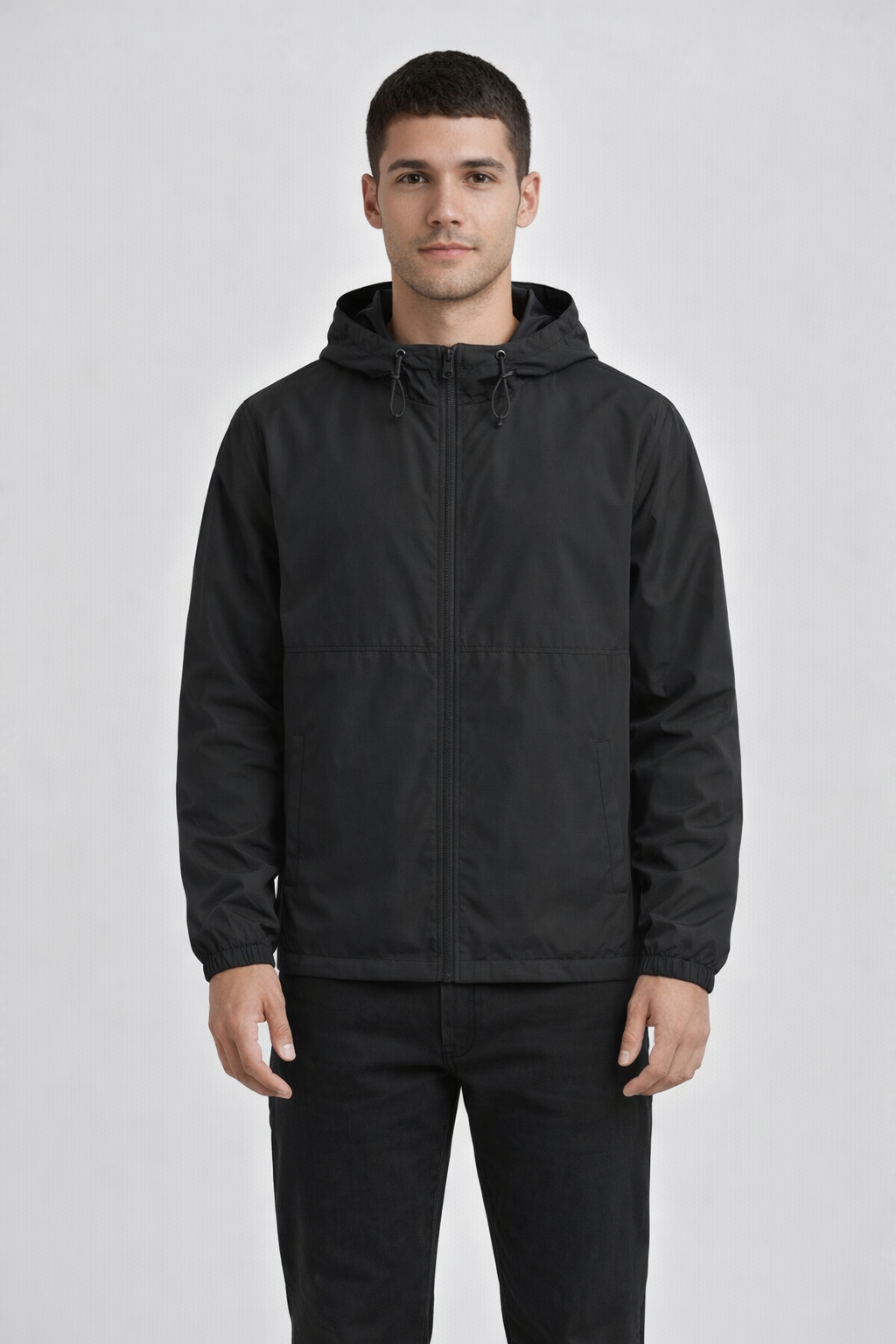 Black FULL ZIP WINDBREAKER
