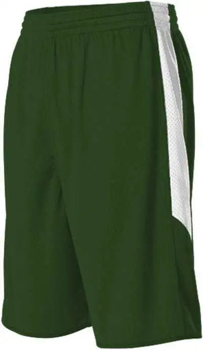 Alleson Athletic 589pspy Youth Single Ply Reversible Short - Dark Green White