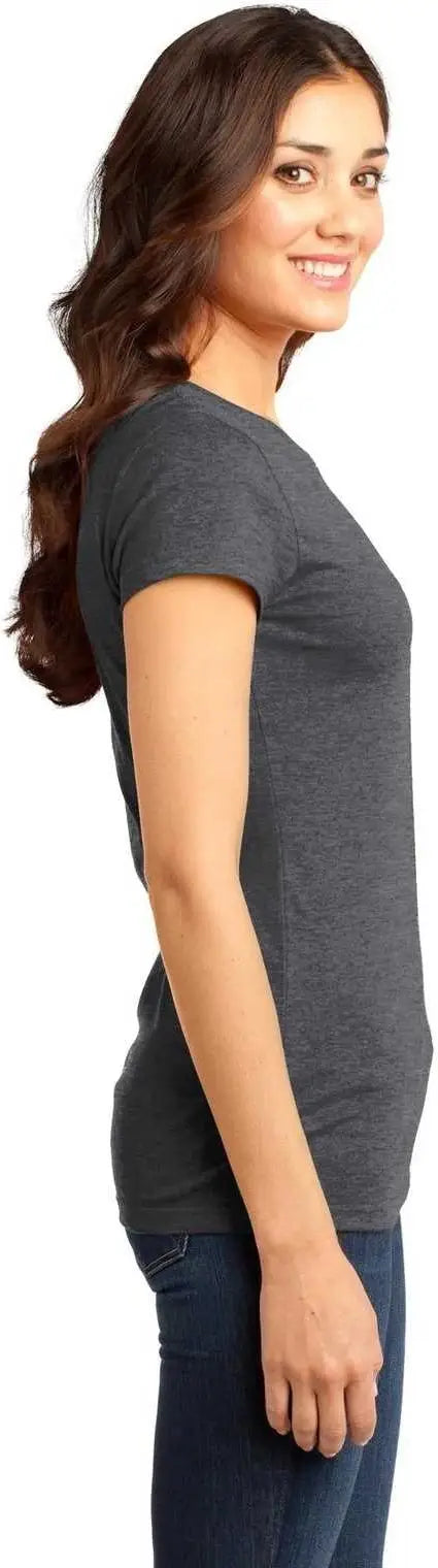 District Dt6001 Women’s Fitted Very Important Tee - Heathered Charcoal