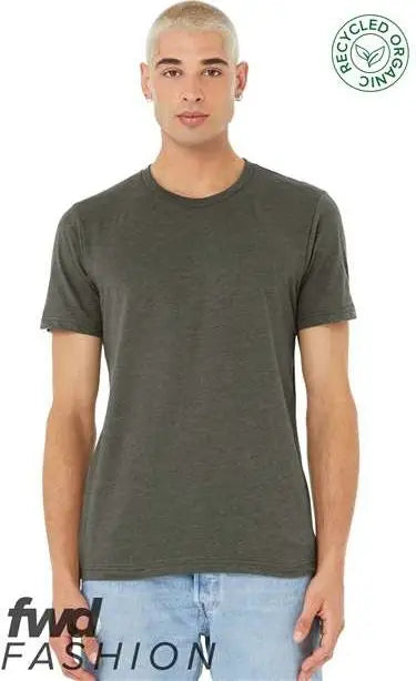 Bella + Canvas 3001rcy Fwd Fashion Jersey Recycled Organic Tee - 3001rcy - Heather Military Green - Olive / Xs
