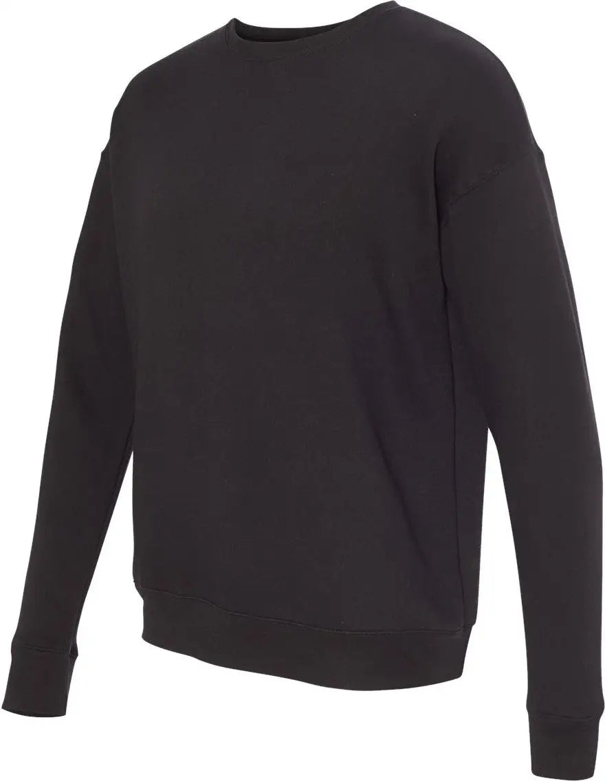 Bella + Canvas 3945 Sponge Fleece Drop Shoulder Crewneck Sweatshirt - Black - Xs