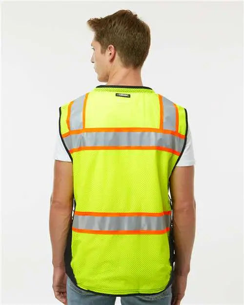 Kishigo S5002-5003 Premium Black Series® Surveyors Vest - Lime