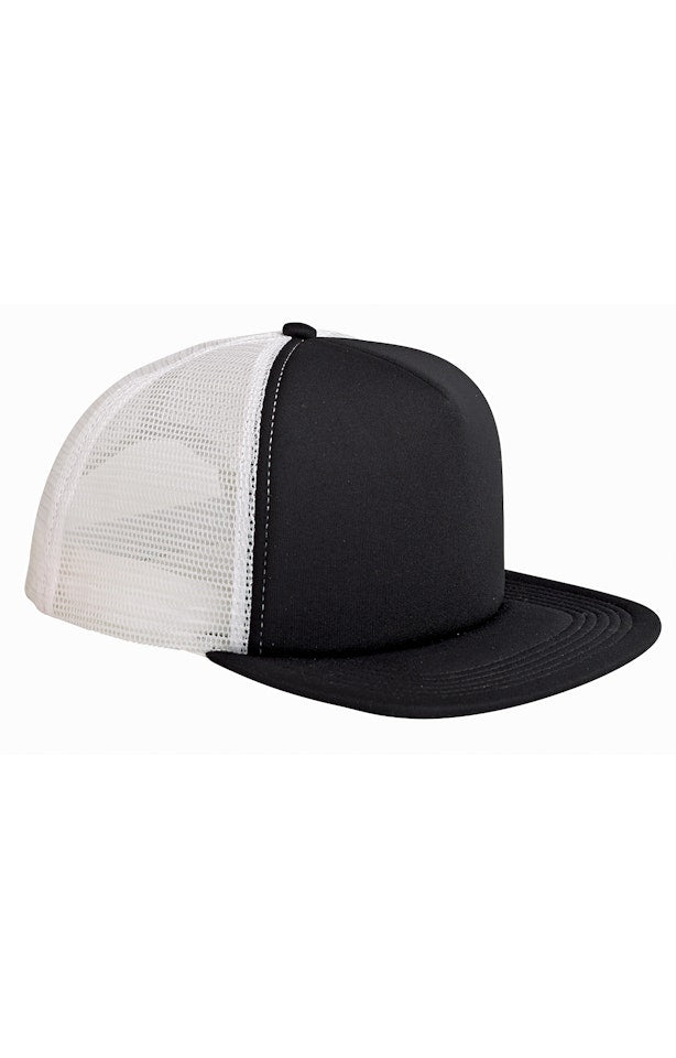 Big Accessories BX030 Foam Front Trucker Cap - Black  White