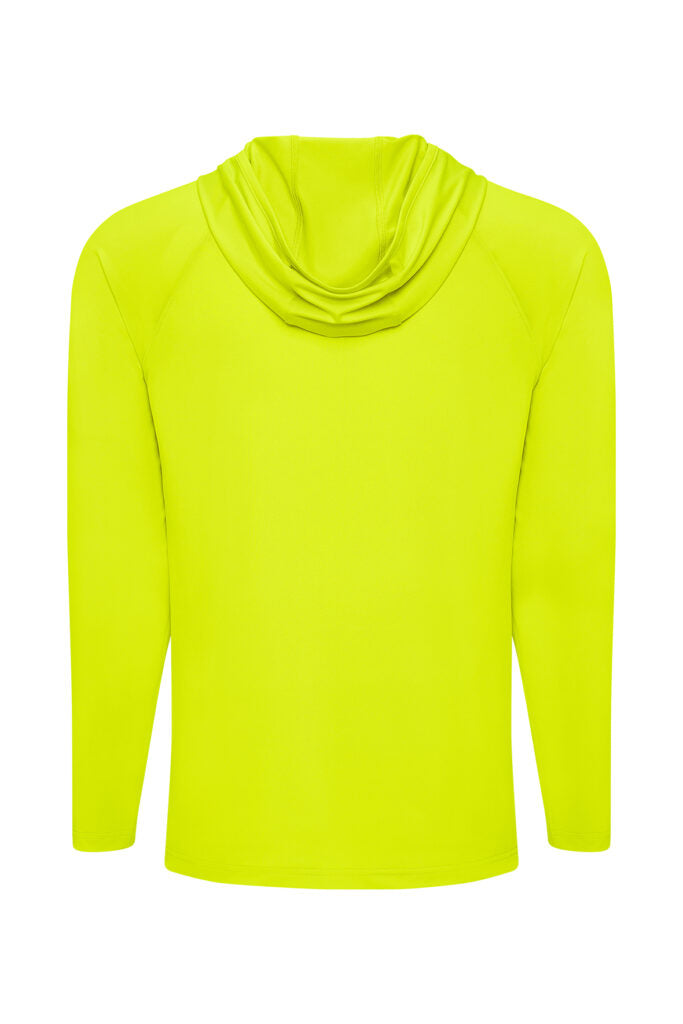 Paragon 254 Siesta Long Sleeve Hooded Tee - Safety Green