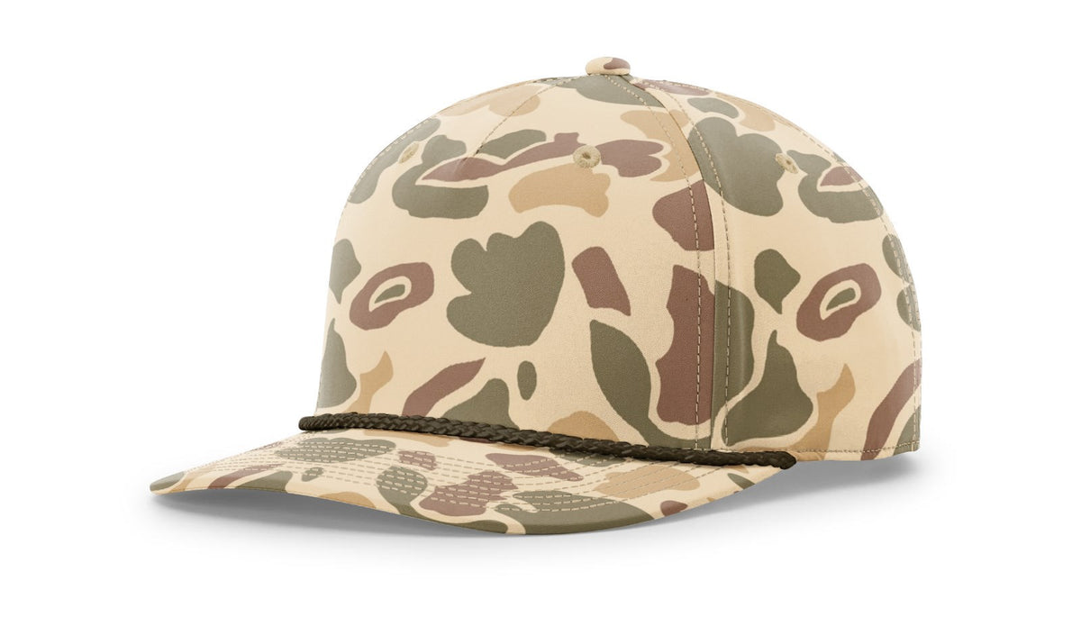 Richardson 258P Printed 5 Panel Classic Rope Cap - Camo-Brown
