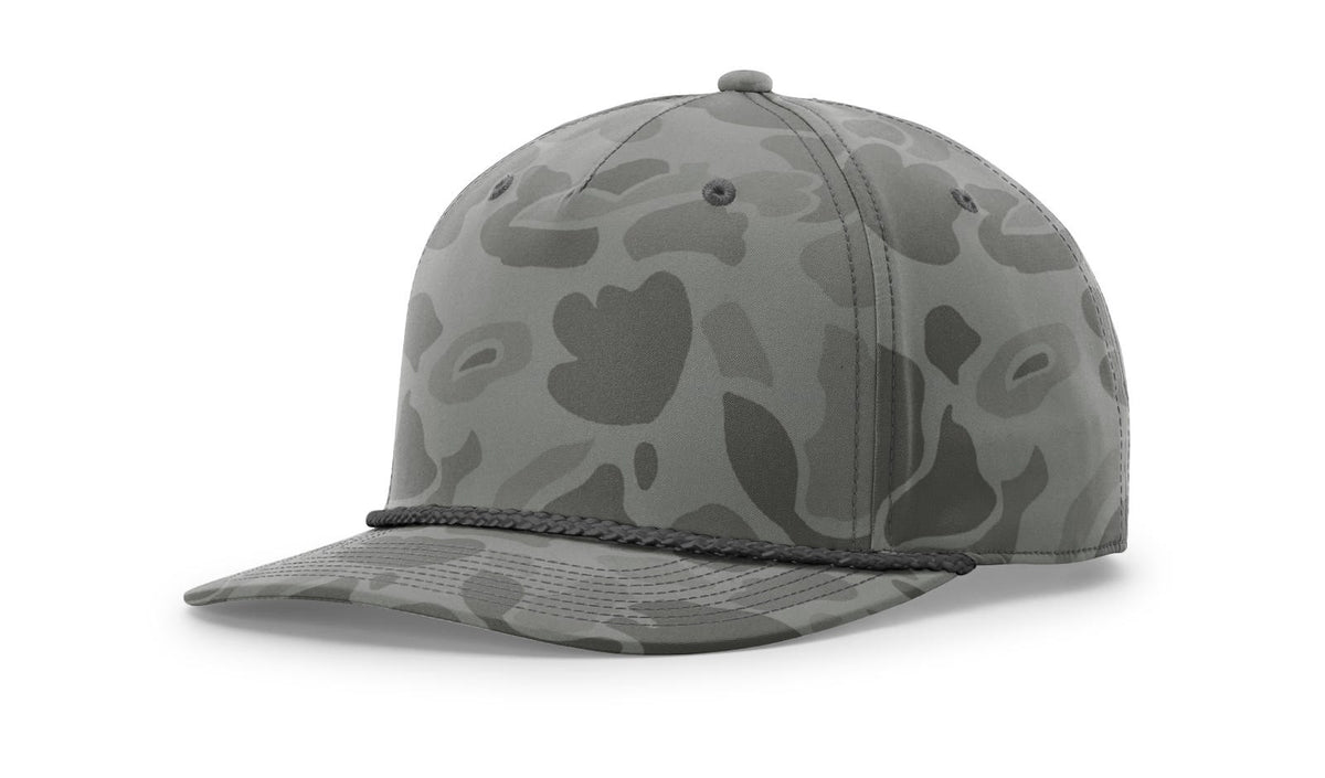 Richardson 258P Printed 5 Panel Classic Rope Cap - Camo-Gray