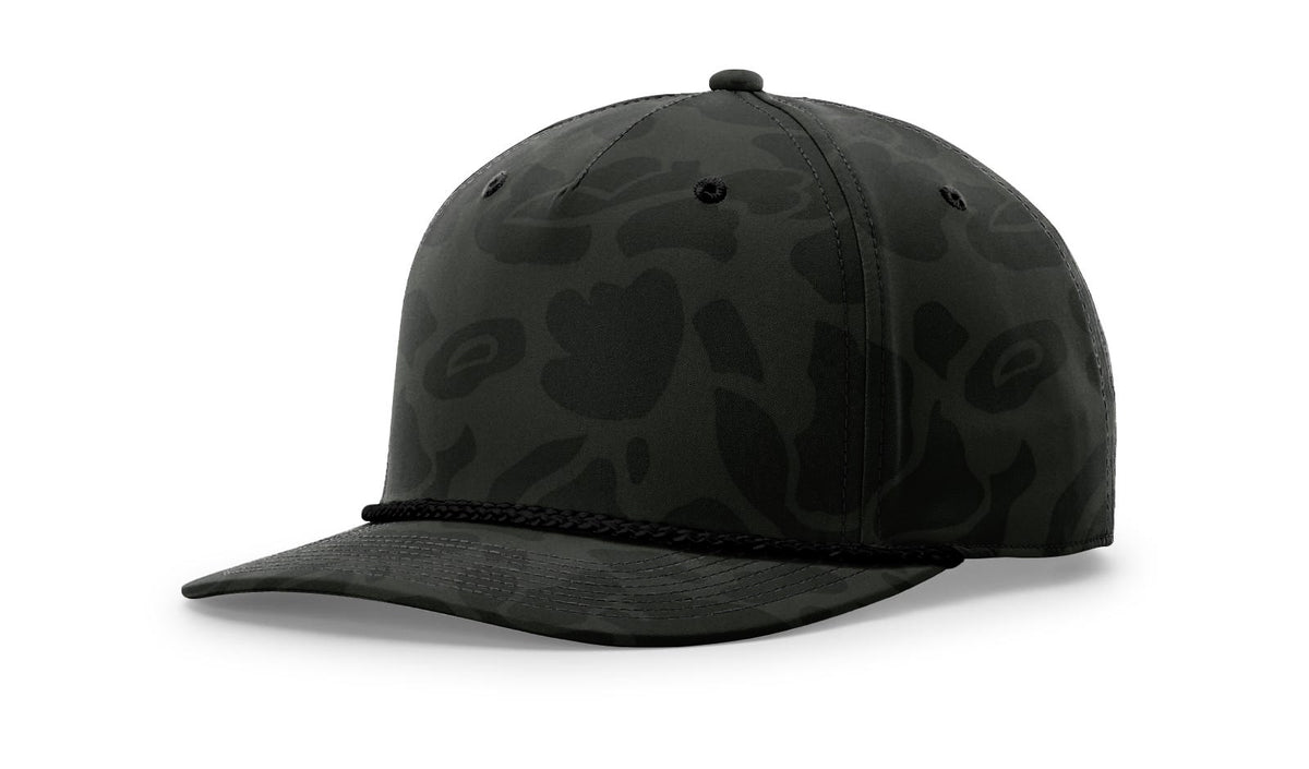 Richardson 258P Printed 5 Panel Classic Rope Cap - Camo-Black