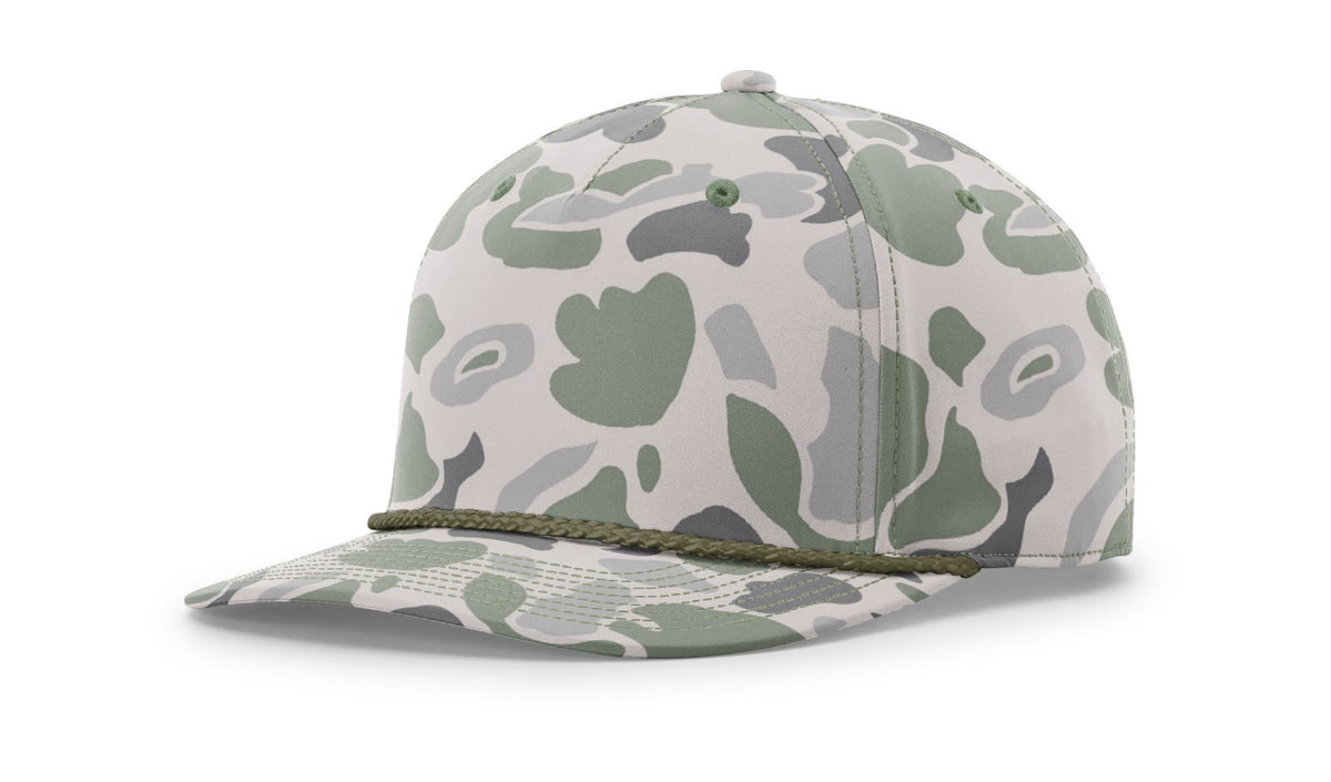 Richardson 258P Printed 5 Panel Classic Rope Cap - Camo-Green