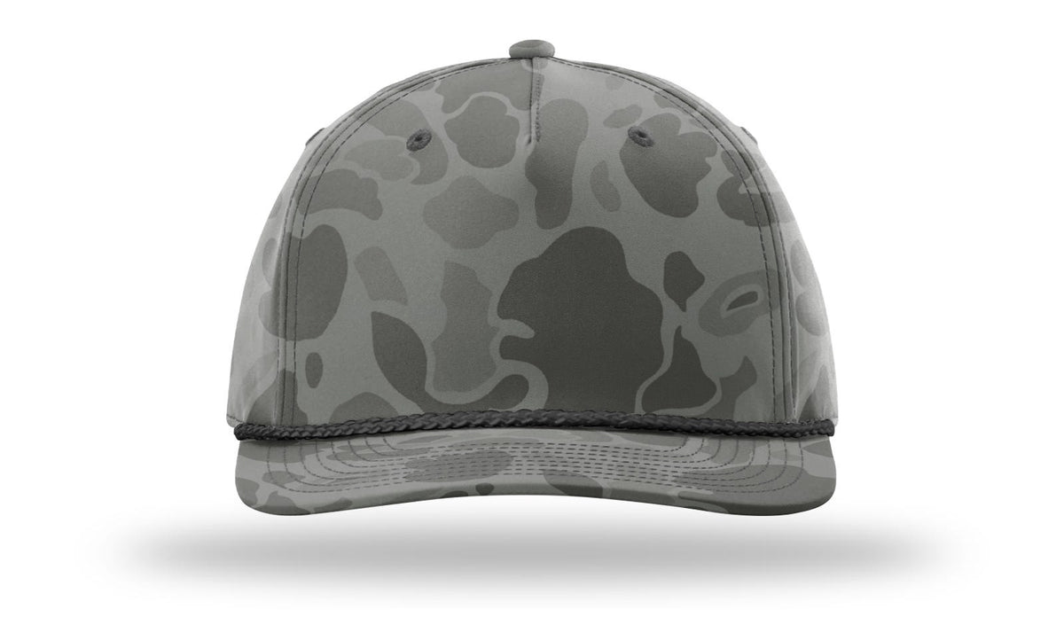 Richardson 258P Printed 5 Panel Classic Rope Cap - Camo-Gray