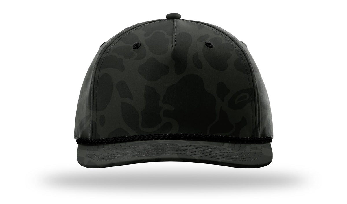 Richardson 258P Printed 5 Panel Classic Rope Cap - Camo-Black