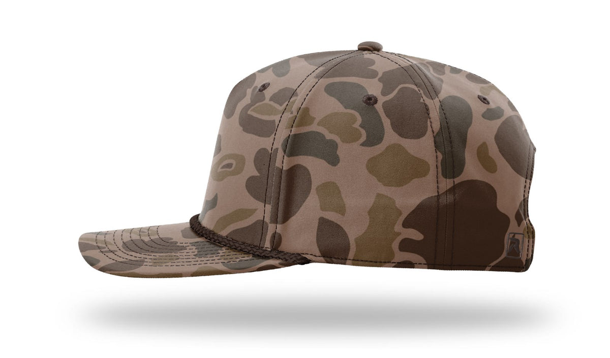 Richardson 258P Printed 5 Panel Classic Rope Cap - Camo-Brown