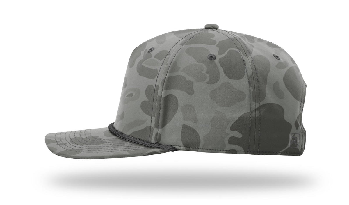 Richardson 258P Printed 5 Panel Classic Rope Cap - Camo-Gray