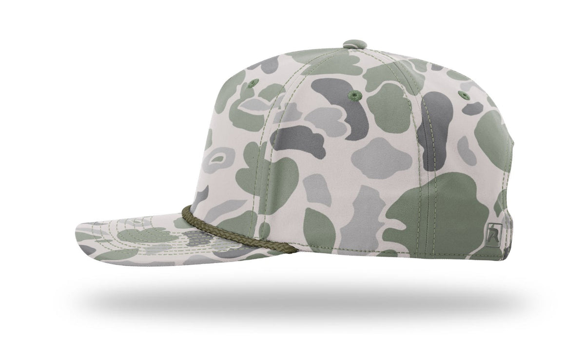 Richardson 258P Printed 5 Panel Classic Rope Cap - Camo-Green
