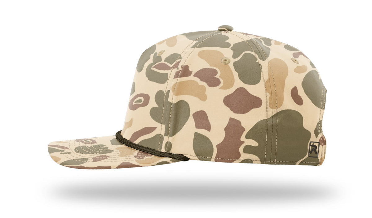 Richardson 258P Printed 5 Panel Classic Rope Cap - Camo-Brown