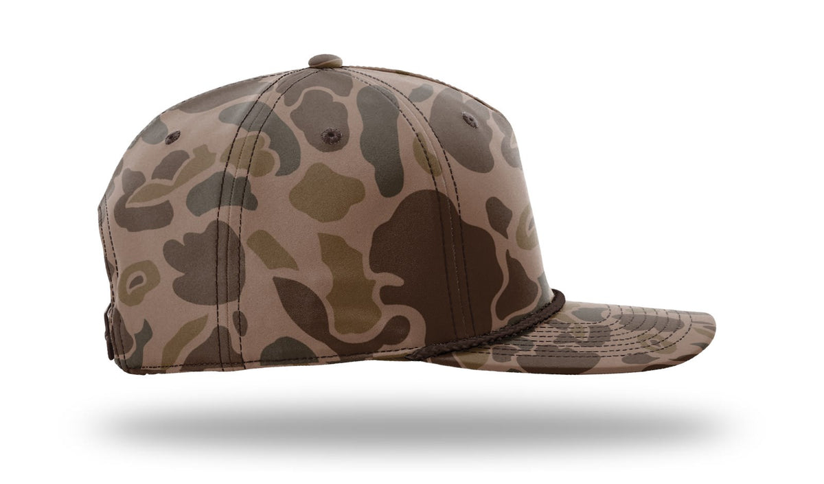 Richardson 258P Printed 5 Panel Classic Rope Cap - Camo-Brown
