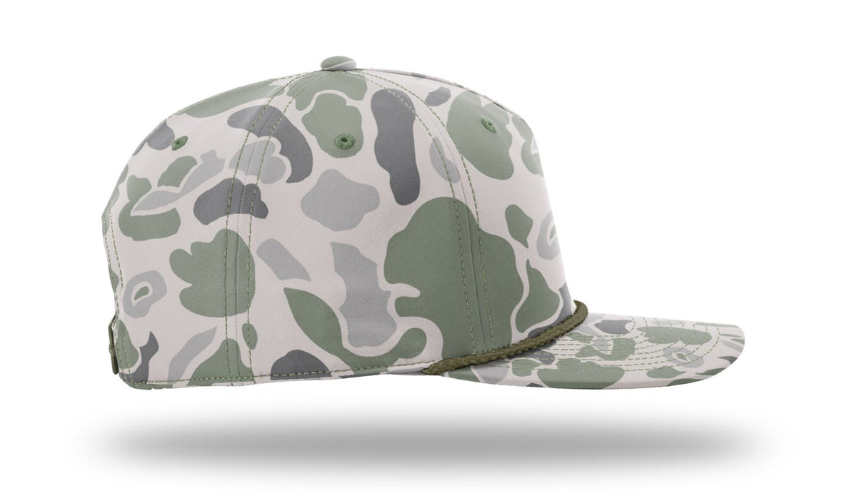 Richardson 258P Printed 5 Panel Classic Rope Cap - Camo-Green