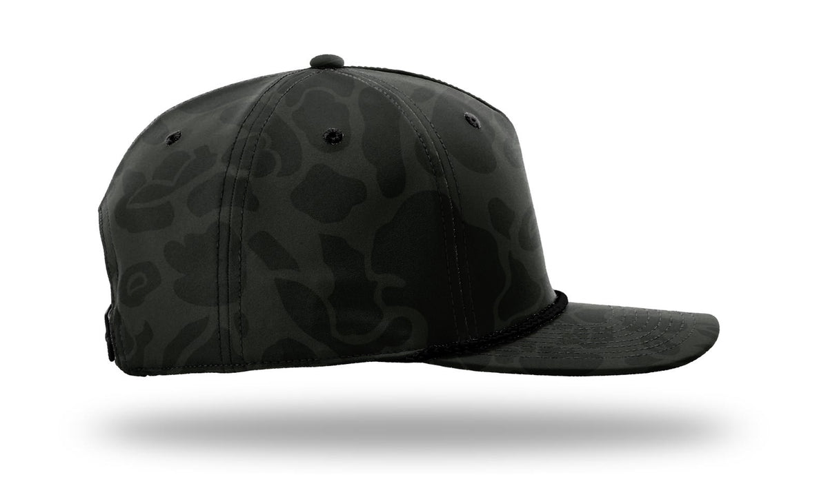 Richardson 258P Printed 5 Panel Classic Rope Cap - Camo-Black