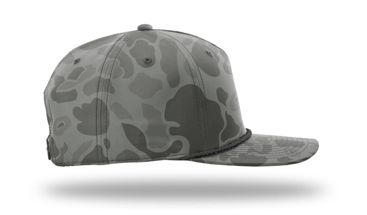 Richardson 258P Printed 5 Panel Classic Rope Cap - Camo-Gray