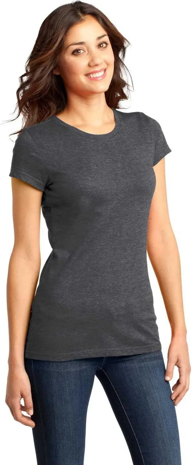 District Dt6001 Women’s Fitted Very Important Tee - Heathered Charcoal