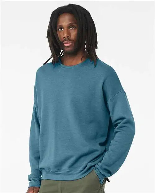 Bella + Canvas 3945 Sponge Fleece Drop Shoulder Crewneck Sweatshirt - Heather Deep Teal