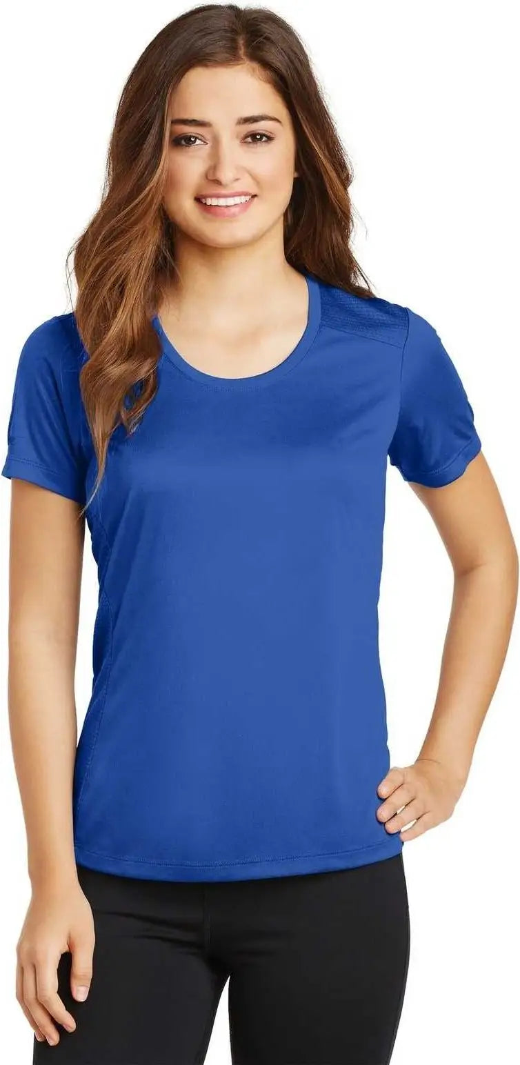 Sport-tek Lst380 Ladies Posicharge Elevate Scoop Neck Tee - True Royal