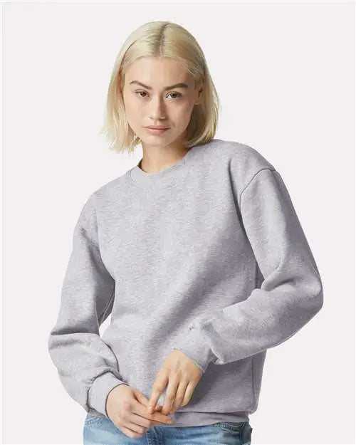 American Apparel Rf496 Reflex Fleece Crewneck Sweatshirt - Heather Grey