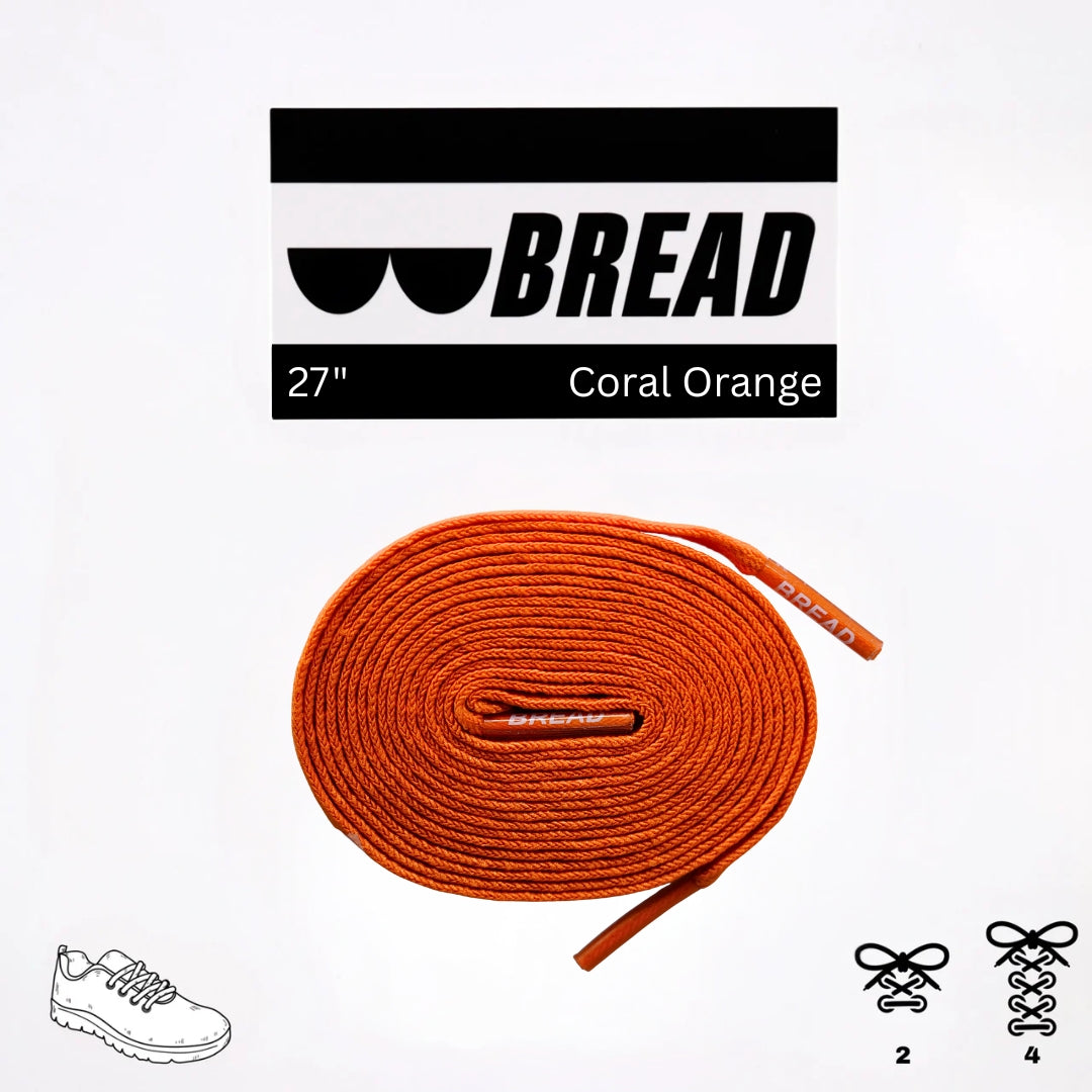 Bread Elastic Shoelace - Coral Orange