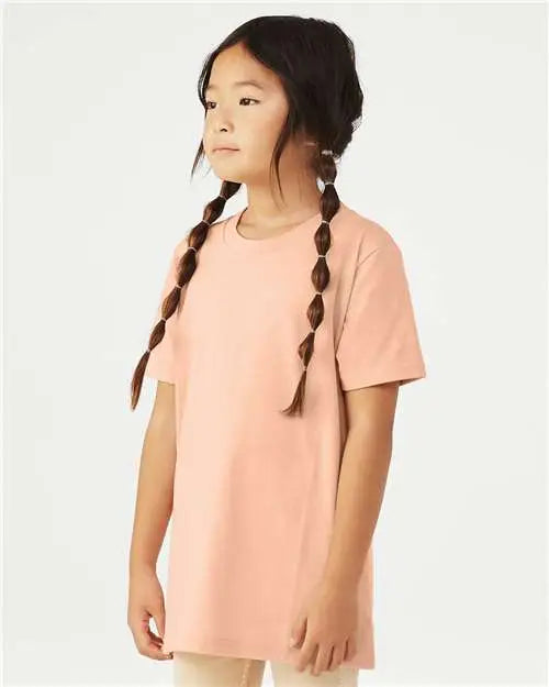 Bella + Canvas 3001ycvc Youth Cvc Jersey Tee - Heather Peach