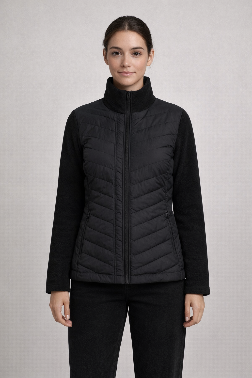 Black WEATHERPROOF WOMEN'S MIXED MEDIA JACKET