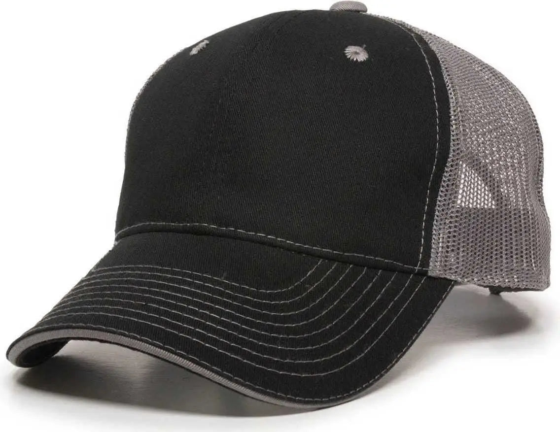 Oc Sports Gwt-101m Adjustable Mesh Back Cap - Black Grey - Gray / 6 7/8’’ - 7 1/2’’