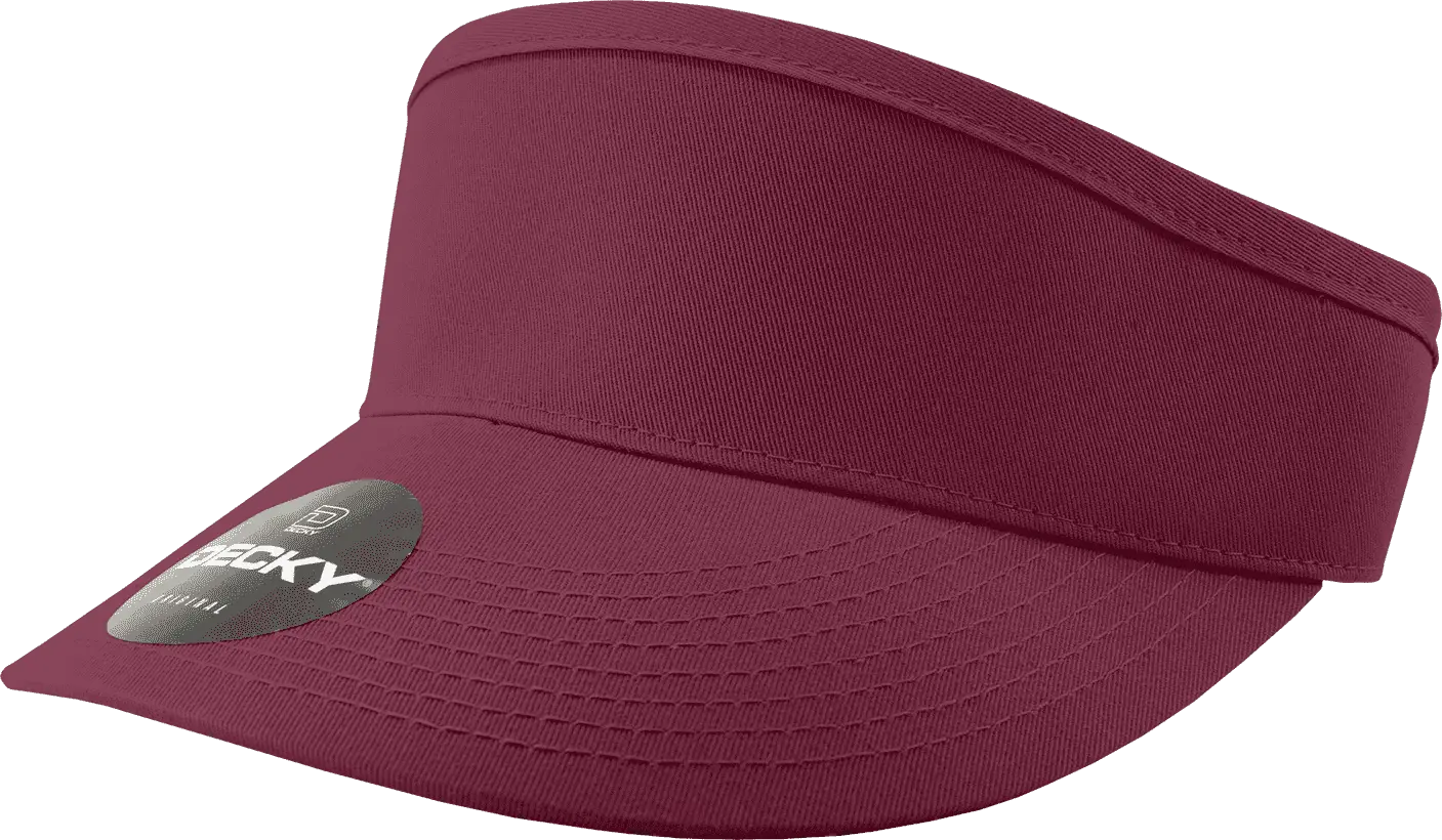 Decky 3015 High Profile Cotton Visor - Maroon - one Size Fits Most
