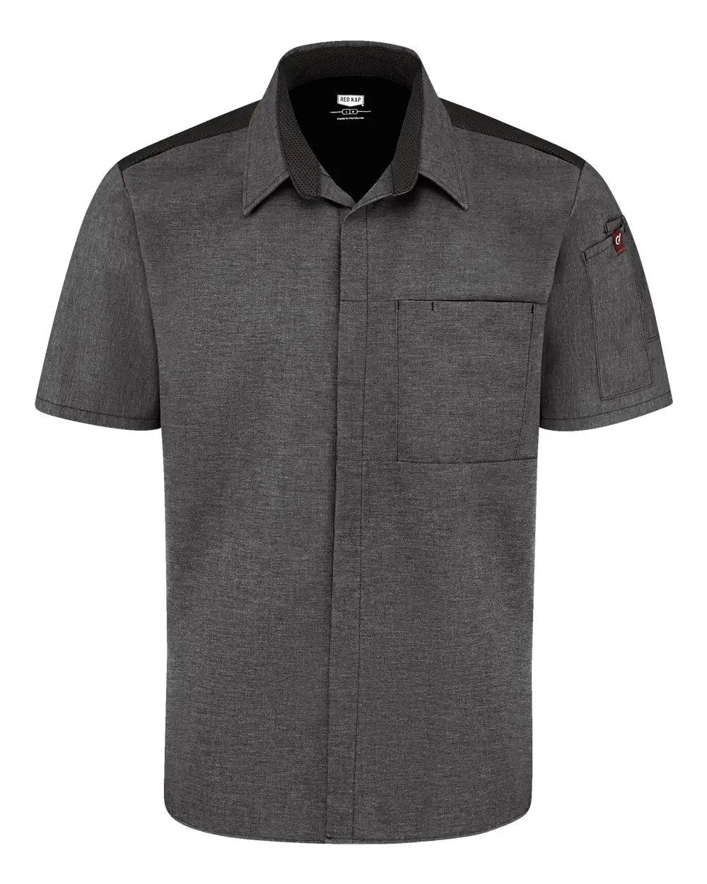 Chef Designs 502m Poplin Airflow Cook Shirt with Oilblok - Charcoal Black - Dark Gray / s