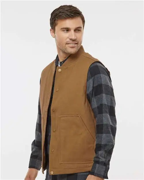 Independent Trading Co. Exp560v Insulated Canvas Workwear Vest - Saddle