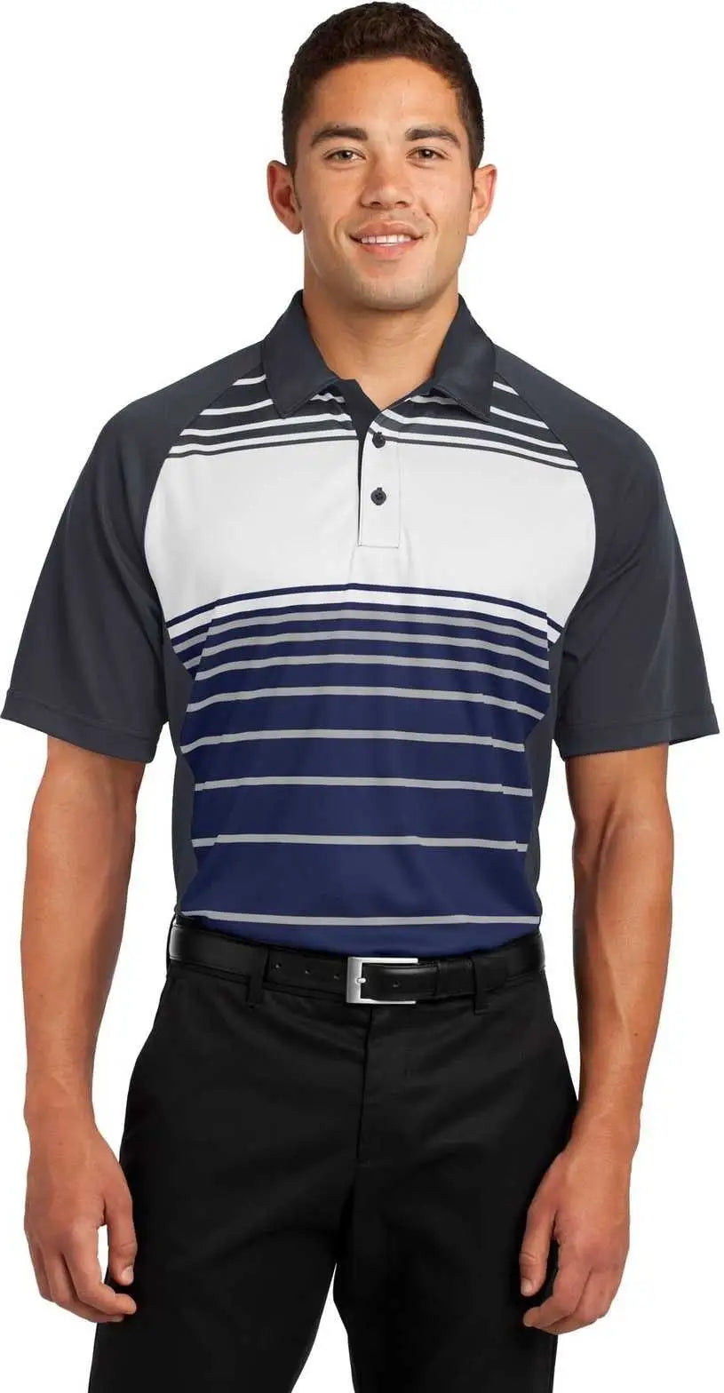 Sport-tek St600 Dry Zone Sublimated Stripe Polo - True Navy