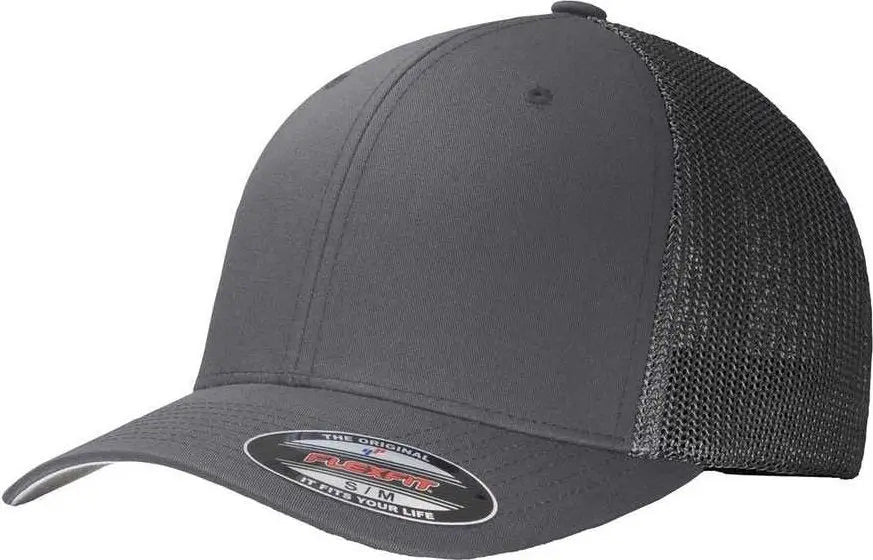 Port Authority C812 Flexfit Mesh Back Cap - Graphite - Dark Gray / 7’’ - 7 3/8’’
