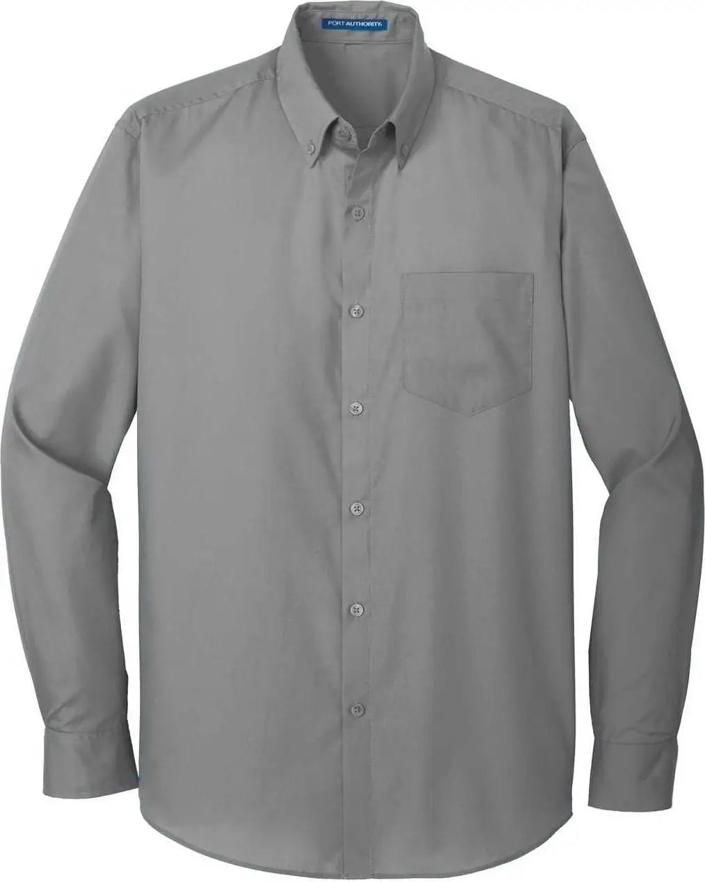 Port Authority W100 Long Sleeve Carefree Poplin Shirt - Gusty Gray