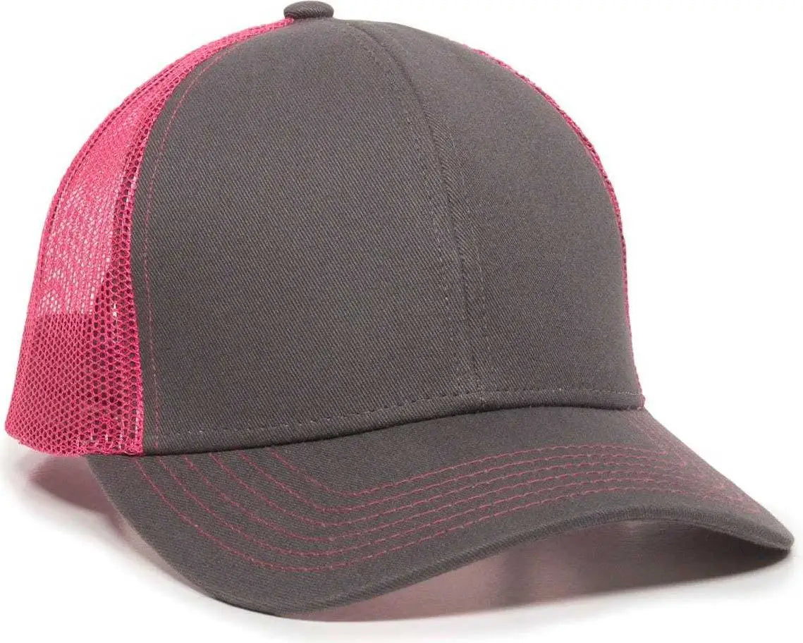 Oc Sports Mbw-600 Team Adjustable Mesh Back Ball Cap - Charcoal Fuchsia - Dark Gray / 6 7/8’’ - 7 1/2’’