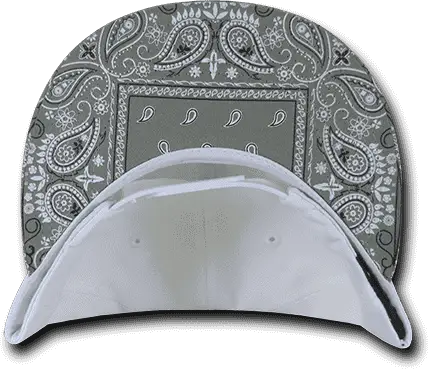 Decky 1093 Bandanna Snapback Cap - White Gray - one Size Fits Most