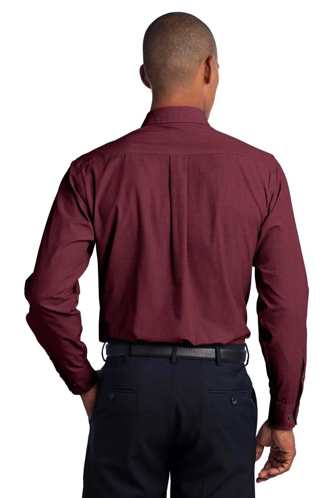 Port Authority S640 Crosshatch Easy Care Shirt - Red Oxide