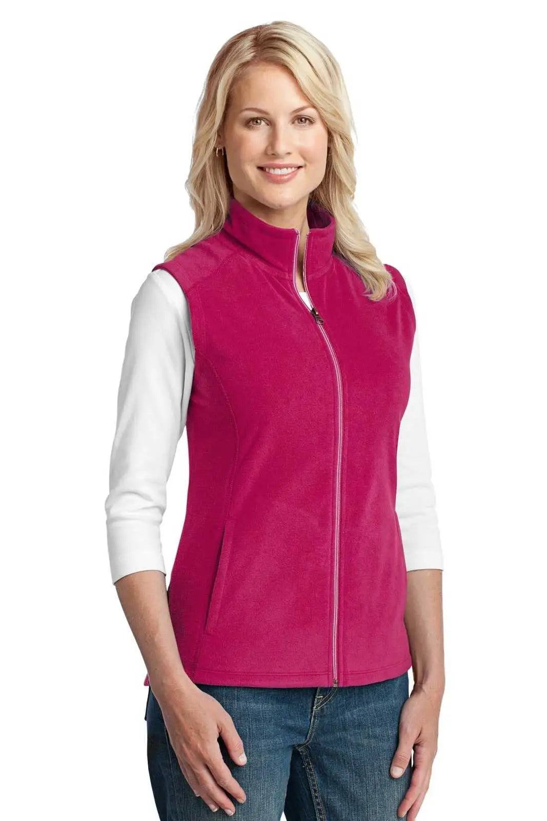 Port Authority L226 Ladies Microfleece Vest - Dark Fuchsia