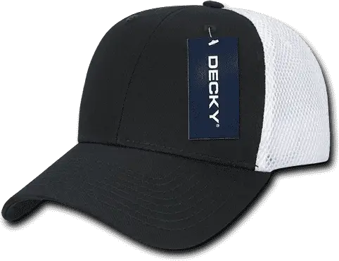 Decky 204 Low Crown Air Mesh Baseball Cap - Black White - one Size Fits Most