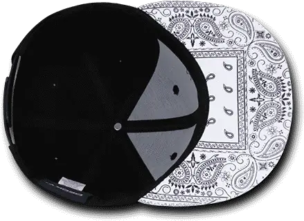 Decky 1093 Bandanna Snapback Cap - Black White - one Size Fits Most