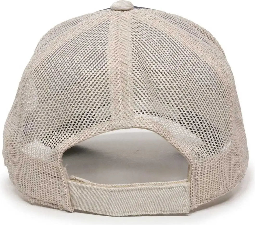 Oc Sports Gwt-101m Adjustable Mesh Back Cap - True Navy Putty - Sand / 6 7/8’’ - 7 1/2’’