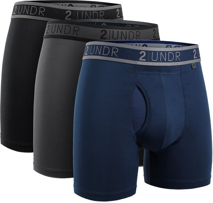2undr Sport Shift Boxer Brief 3 Pack Stealth/charcoal/azul - Stealth Charcoal Azul