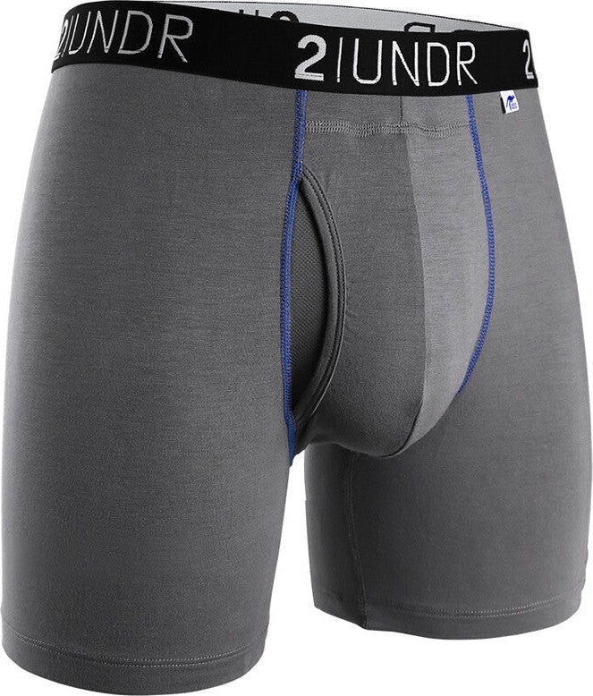 2undr Swing Shift Boxer Brief (grey/blue) - Gray Blue